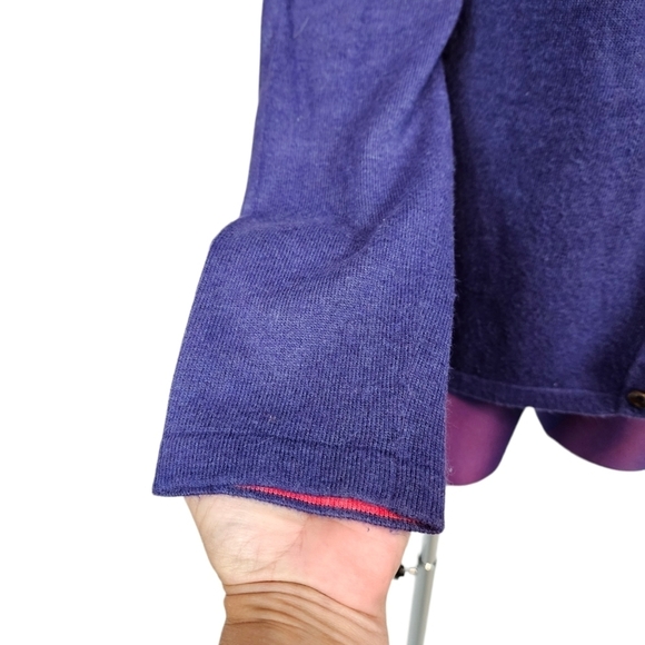 Boden Purple Cashmere Angora Blend Button Front Cardigan Size 12 Women's - Picture 5 of 9